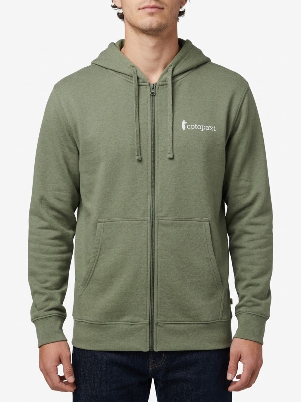 Cotopaxi‎ Do Good Full Zip Hoodie Mens Small Olive Green Organic Cotton